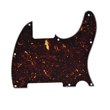 Imagem de KAISH 8 Hole Tele Pickguard de guitarra em branco placa de arranhão para Telecaster Esquire Dark Tortoise