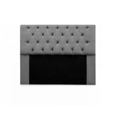 Imagem de Cabeceira Mirage Casal 140 cm Suede Cinza - F Pnedo Store