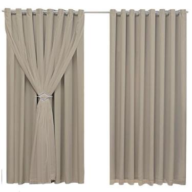 Imagem de Cortina Blackout 6,00m X 2,70m Sala Quarto Tecido Com Voil + Presilha 