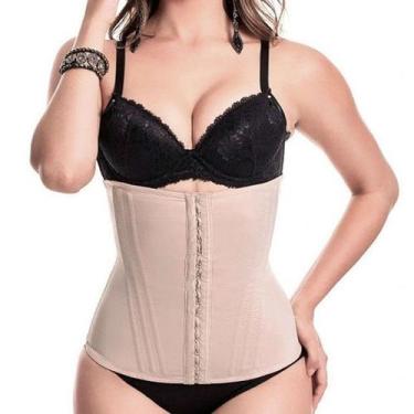 Imagem de Cinta Modeladora Redutora Feminina 12 Barbatanas Abdômen P01 Cor:BegeG