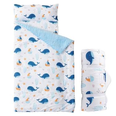 Imagem de Bunnikins & Clover Tapete de cochilo infantil com almofada removível - tapetes macios, leves, fácil de limpar para crianças pré-escolares, creches, jardim de infância - saco de dormir infantil