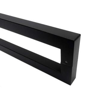 Imagem de Puxador Porta Duplo Preto Fosco 60cm Inox Modelo Beauty - DECORPLACE