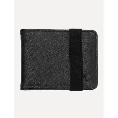 Imagem de Carteira Reserva Masculina Couro Oslo Parma Elástico Preta, UN