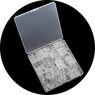 Imagem de Adyoney 20 mini dobradiças transparentes de 24 mm x 32 mm, dobradiça dobrável de acrílico transparente de 2,5 cm com pino de dobradiça de acrílico e furos para caixa de joias, caixa de artesanato, com