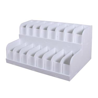 Imagem de FytStycale Caixa organizadora de cintos com múltiplas grades, 2 níveis, elegante, versátil, resistente, suporte para cintos para fazenda, shopping, hotel, loja, 16 Grades