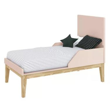 Imagem de Dormitório Classic 3 Portas com Pés Madeira Natural e Colchão D18 Branco - Reller Móvei...