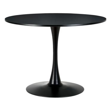 Imagem de Mesa Saarinen Tulipa Redonda 100cm Tampo Madeira Preta 5 Lugares