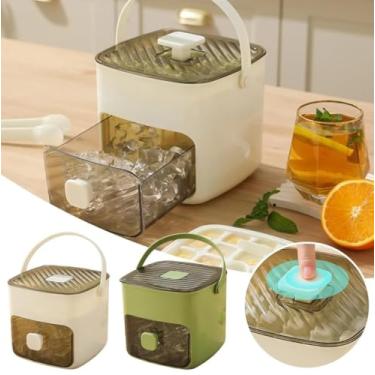 Imagem de Máquina de Gelo Portátil para Bancada, Design Compacto, com Gaveta de Armazenamento e Produção Rápida (Branco)