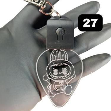 Imagem de Chaveiro Boneco Labubu Acrílico Led Rgb Recarregável 7 Cores - Lualki 