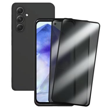 Imagem de Capinha Para Galaxy A55 Capa Preta Premium Proteção Câmera + 2 Películas Privacidade Anti Spy