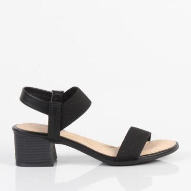 Imagem de Sandália Comfortflex Salto Bloco 2456401 Preto, Preto, 7, 36