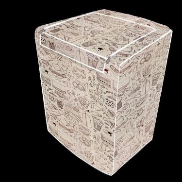 Imagem de Capa de Máquina de Lavar Brastemp Consul 10kg 11kg M com Zíper Bege Estampada