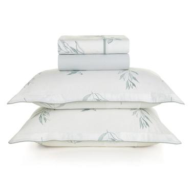 Imagem de Jogo de Lençol King 100% Algodão Percal 200 Fios Lacerda 4 Peças Karsten