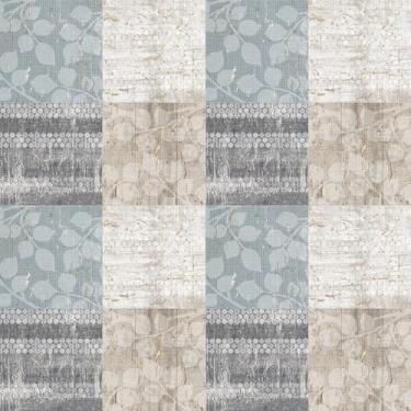 Imagem de Papel De Parede Adesivo Quadrados Efeito Remendo Estampa Flores 12m