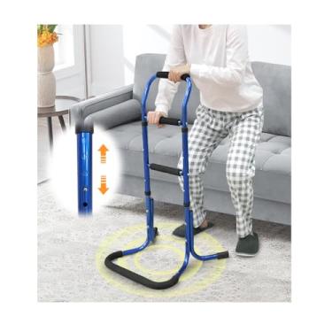 Imagem de Suporte de cadeira para idosos trilhos de cama adultos assistência de segurança cadeira elevador bengala de cama para idosos barra trilho de cabeceira sentar para levantar trilhos portáteis auxiliares