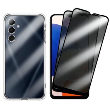 Imagem de Kit Capa Capinha Case + 2 Películas De Vidro 3D Privacidade Anti Spy Para Samsung Galaxy A14