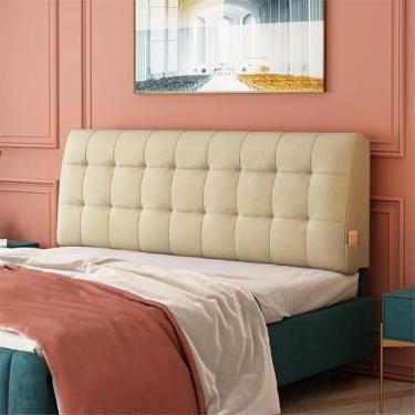 Imagem de Cabeceira De Tamanho Completo Cabeceira De Cunha Cabeceira De Tecido Preenchido Com Algodão Pp, Cabeceira De Lã Estofada Almofada De Cabeceira Cabeceira De Quarto, D, No headboard 47.2"/120cm