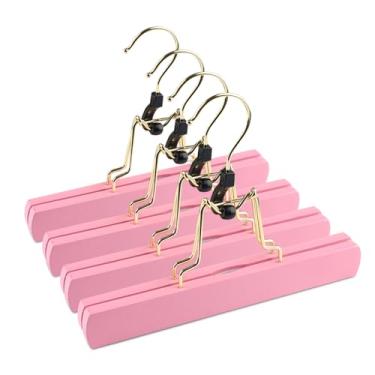 Imagem de GlamorDove Cabide de extensão de cabelo, 4 peças, suporte de armazenamento de madeira para postiços, calças, suporte de peruca com adesivos duplos antiderrapantes