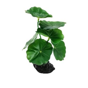 Imagem de JGbaby Plantas artificiais de aquário, decorações para aquários de peixes, rede de folha de betta, 15 cm, plantas realistas de seda e plástico, decoração de madeira flutuante para betta, peixes