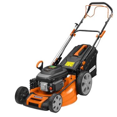 Imagem de Cortador de Grama a Gasolina Tramontina CCT53M com Diâmetro de Corte de 530 mm Motor 196 cc com Sistema de Tração Chassi Metálico e Recolhedor Rígido