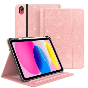 Imagem de Zonefoker Capa para iPad 11ª geração (A16) de 11 polegadas 2025, para 10ª geração de 10,9 polegadas 2022, capa brilhante brilhante para iPad 11/10 ª geração com hibernar/despertar automático, suporte