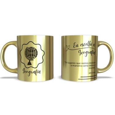 Imagem de Caneca Eu escolhi a Geografia - Guedes Educativa, Dourado