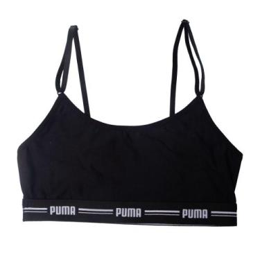 Imagem de Top Feminino Puma Modal Alça Regulável Sustentação Preto - SELENE, Pre