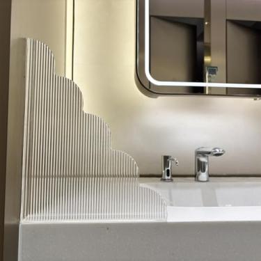 Imagem de MIOIO Kit de canto de proteção contra respingos de chuveiro, barreira de água autoadesiva para banheira, 23 x 29 cm/acessórios de banheiro indispensáveis