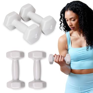 Imagem de Halter revestido SPRI, 1,8 kg, cinza, pacote com 2