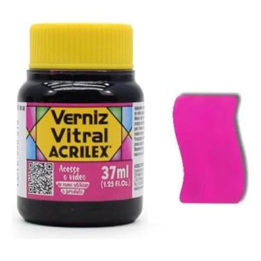 Imagem de Verniz Vitral Para Artesanato Acrilex 37ml Escolha A Cor Perfeito para Copos Garrafas Vaso Outras Perfeito para Copos Garrafas Vasos e Outras Ele Transforma Suas Peças Em Verdadeiras Obras De Arte, Simulando (Rosa 537)