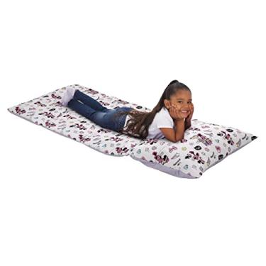 Imagem de Disney Minnie Mouse I am Awesome Lavender, Rosa e Branco, Margarida, Corações e Estrelas Deluxe Tapete para Soneca Infantil