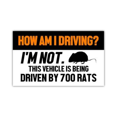 Imagem de VOTANTA How Am I Driving I'm Not This Vehicle is Being Driven by 700 Rats Car Magnet, Funny Rat Driving Magnetic Bumper Stickers Adult Humor Decal Car Truck Fridge Decoration | 7.5"x4.5"