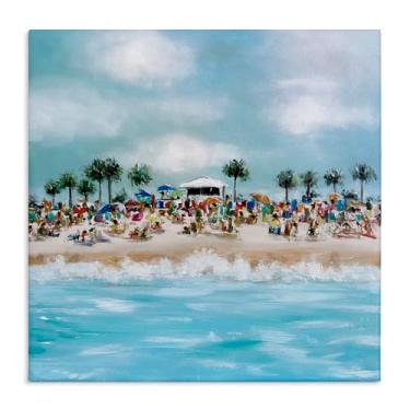 Imagem de Stupell Industries Arte de parede em tela de praia tropical Cabana por Emma Bell, 61 x 61 cm