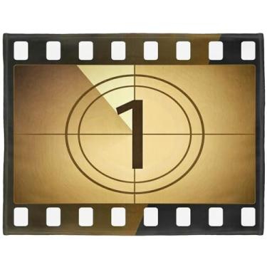 Imagem de XSMEI Cobertor de contagem regressiva de filmes 101,6 cm x 127 cm, macio e leve, presentes para amantes de filmes, suprimentos para noite de cinema, acessórios de home theater, decoração de sala de