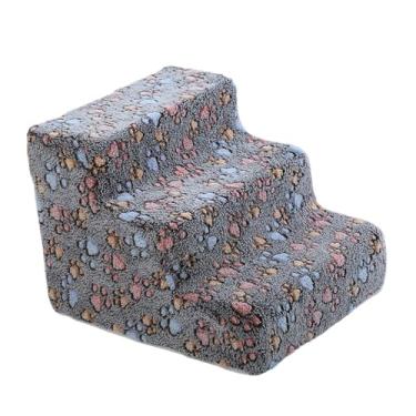 Imagem de Ioensy Escada para cachorro, rampa para escalada de animais de estimação, antiderrapante, resistente ao desgaste, removível e lavável, escadas para animais, Pequenos 3 Passos