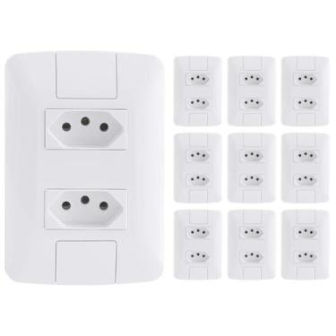 Imagem de Kit 10 Unidades Tomada Dupla 20A Tramontina Aria