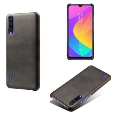 Imagem de Capa para Xiaomi A3,Proteção contra quedas,Casca de volta de cor sólida simples,Design de couro de imitação de plástico-Black