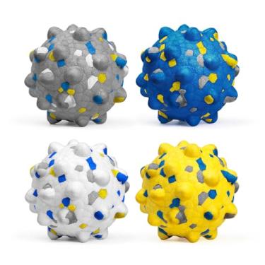 Imagem de Bolas de cachorro aprimoradas para mastigadores agressivos, bolas de tênis indestrutíveis para cães, bolas de brinquedo duráveis para cães, brinquedos interativos para cães para jogos de busca
