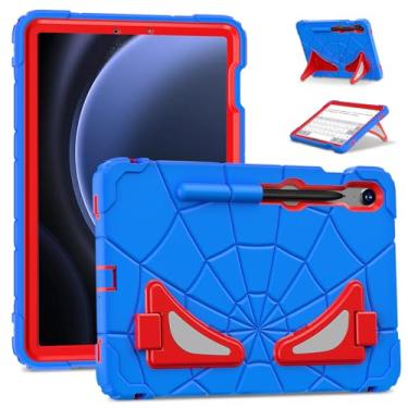 Imagem de AKABEILA Compatível com Samsung Galaxy Tab S10 FE 2025, capa protetora resistente à prova de choque leve com suporte para crianças, meninos, bebês, azul, vermelho