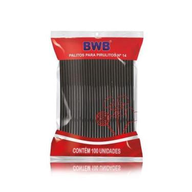 Imagem de Palito para Pirulito Médio 14cm Preto nº14 BWB Canudo Pet 233 - 100 un