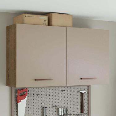 Imagem de Armário Aéreo Multiuso 120cm 2 Portas Rustic/Crema Agata Madesa