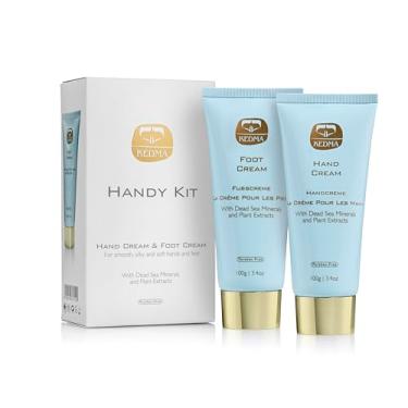 Imagem de KEDMA Conjunto de creme para mãos e pés – Cremes hidratantes diários com minerais do Mar Morto, Aloe Vera e azeite de oliva – Cuidados nutritivos para mãos e pés secos e rachados | 100 g cada