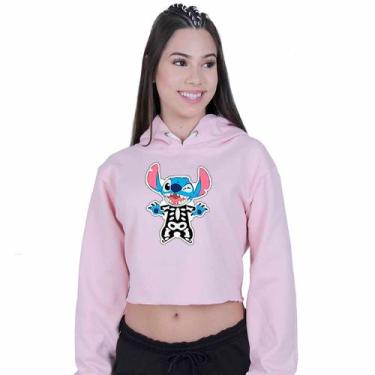 Imagem de Cropped Moletom Feminino Lilo Stitch Halloween - Lafre, Rosa claro, G