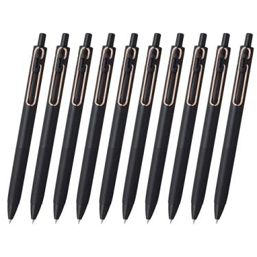 Imagem de Caneta esferográfica Mitsubishi Pencil UMNSG05BK.24 10P Uni-Ball One, aderência em ouro rosa, 0,5, preta, eixo preto, 10 canetas