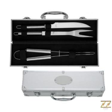 Imagem de Kit Churrasco Inox C/ Maleta Churrasqueiro Profissional - ZZ