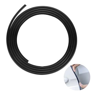 Imagem de YIJINSHENG Protetores de borda para porta de carro cromado prata universal em forma de U, tira de acabamento para moldagem, protetor de porta automotivo protetor de borda decorativo para Sedãs, Caminhões, SUV, ATV (4,5 m, preto)
