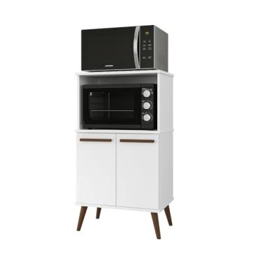 Imagem de Balcão Armário Torre Multiuso Cozinha para Forno e Microondas, Cantinho do Café, Móveis para Café, Moveis Cozinha e Balcão Multiuso (branco)