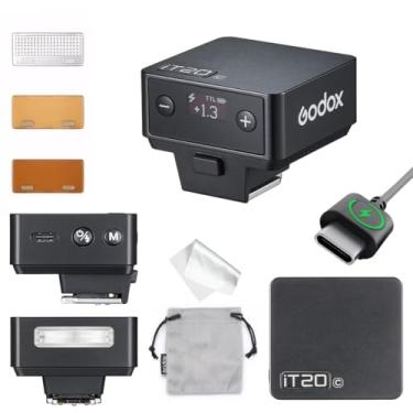 Imagem de Godox Flash IT20 C IT20C para Canon, mini flash de câmera GODOX iT20C IT20 C, modos TTL/manual, bateria de 7,4 V 300 mAh, reciclagem de 1,5s, com incremento de ± ½, acionamento de sapata, inclui