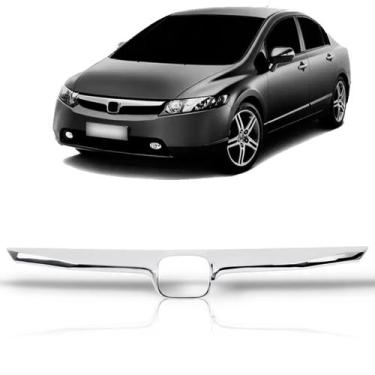 Imagem de Friso Da Grade Radiador Honda Civic 2006 2007 2008 Cromado - SP ACESSÓ
