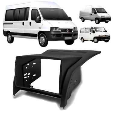 Imagem de Moldura Painel Central 2 Din Mp5 Som Dvd Fiat Ducato 2006 à 2017 Preta